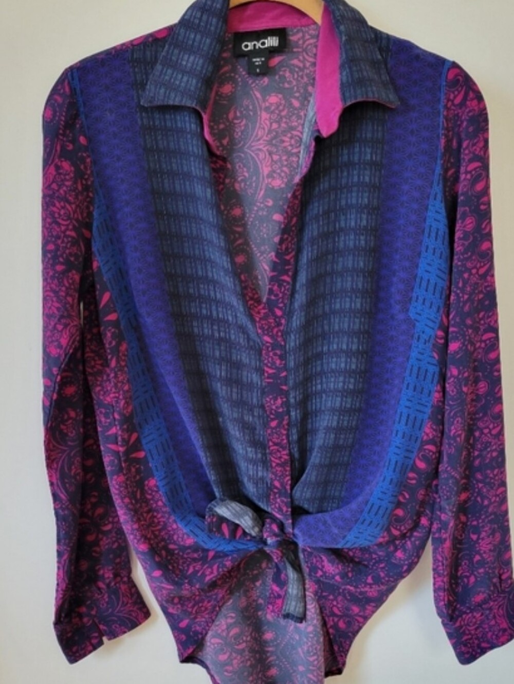 Anthropologie Bundle Tops 6 Long Sleeve S Pattern Silk Embroidered - Picture 13 of 14